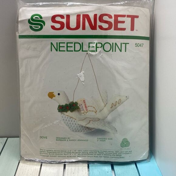 Vintage Sunset Needlepoint Kit Dove Ornament 5047 Barbara Randy Jennings Sealed - Picture 1 of 2